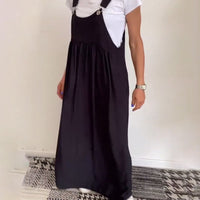Molly | Lässiges einfarbiges Kleid mit Hosenträgern