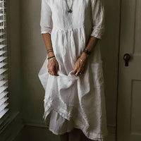 Harmoni | zeitloses Leinen-Kleid mit klassischem Rundhals