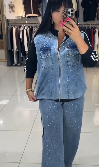 Melany | Damen-Outfit, Jeansjacke & Hose, lässig & bequem