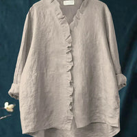 Zanel | Lose Bluse mit V-Ausschnitt und Rüsche