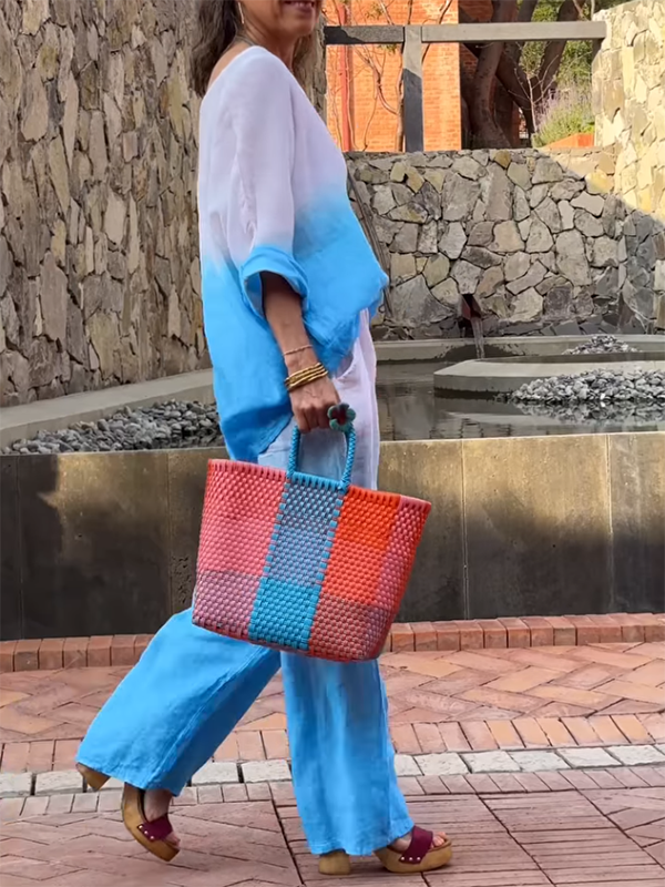 Taylor | Elegantes zweiteiliges Set aus Baumwolle und Leinen mit Farbverlauf