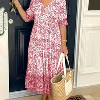 Meredith™ | Boho-Stil Kleid mit V-Ausschnitt