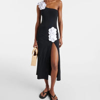 Annabelle | Badeanzug-Set mit einer Schulter und trägerlosem Wickelrock