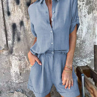 Elzie | Luftiger Shirt-Anzug mit Reverskragen