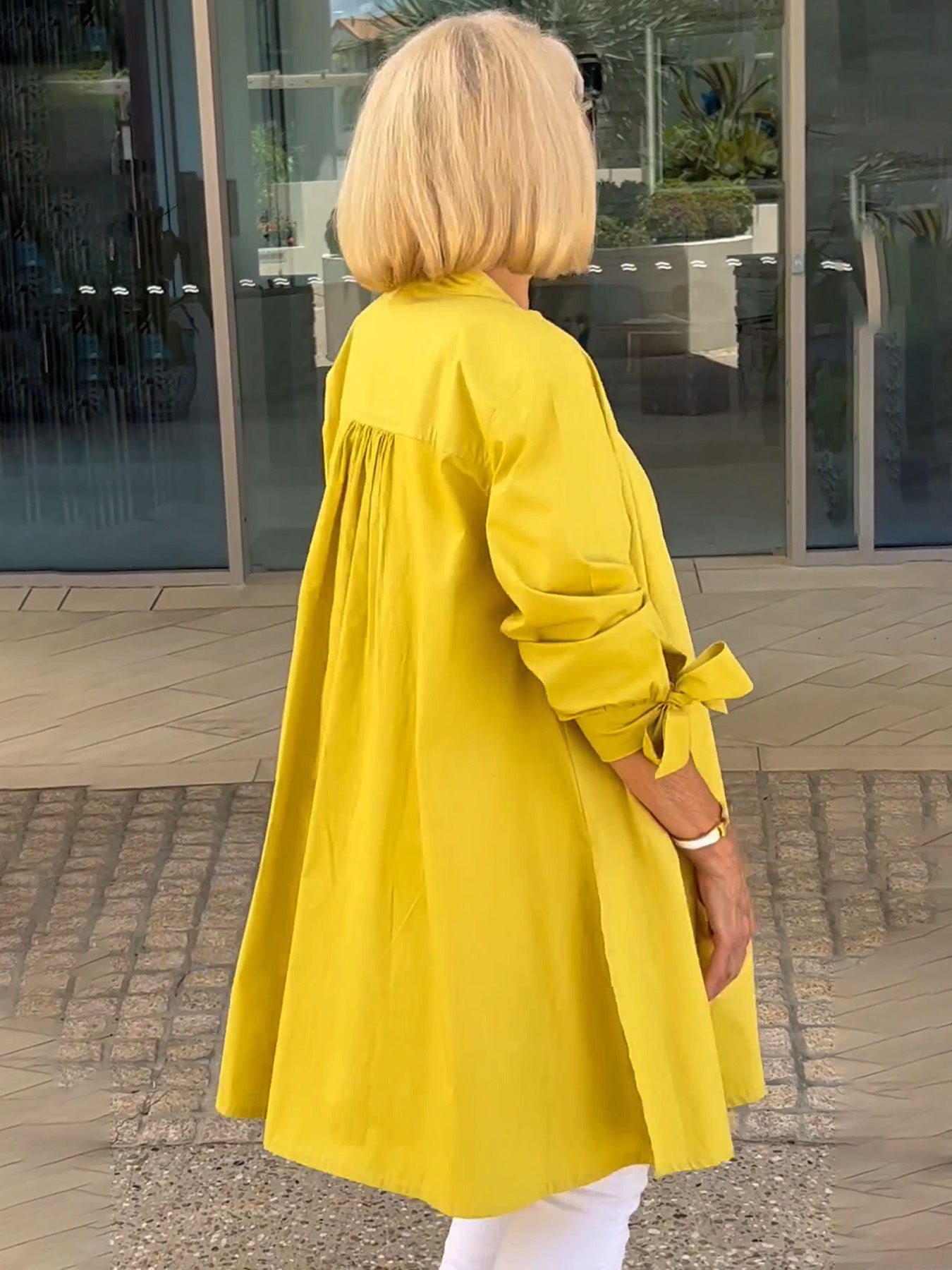 Tesla | Lange Hemdjacke aus Baumwolle für Frauen