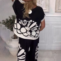 Narsi | Anzug Temperament gedruckte Tasche weite Hose