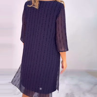 Maia | Einfarbiges plissiertes Kleid für Damen