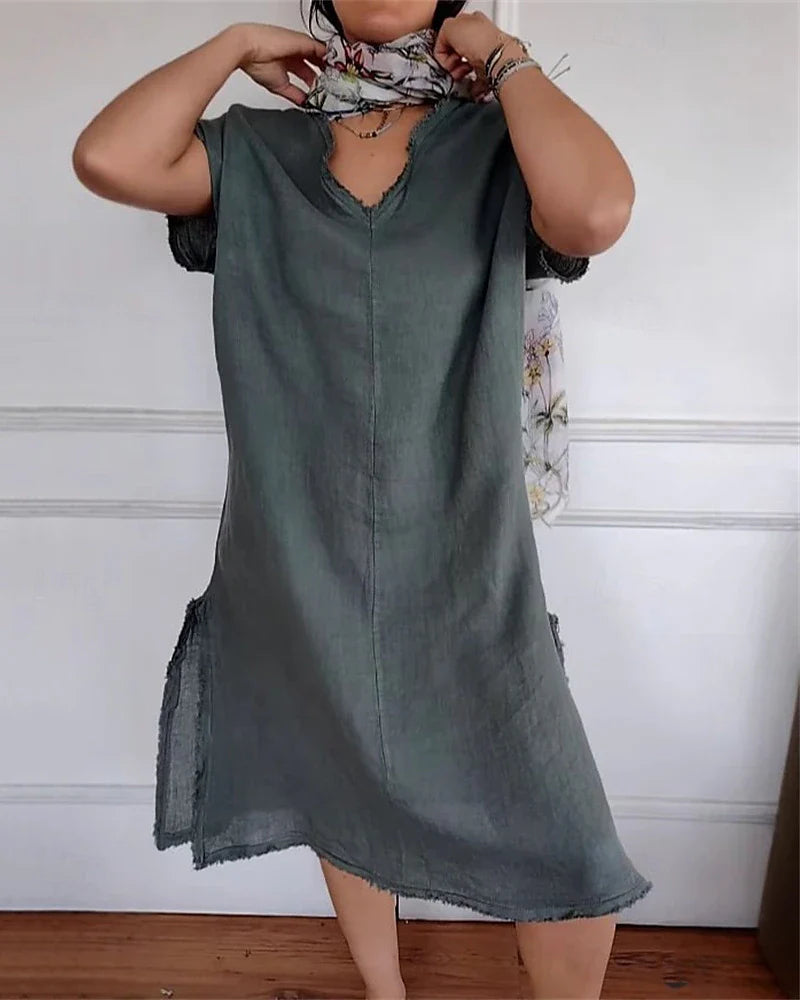 Gracelynn | feminines Kleid aus weicher Baumwolle und Leinen