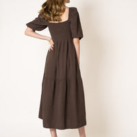 Honey | Texturiertes gestuftes Midikleid