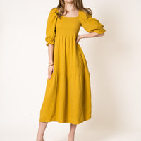 Honey | Texturiertes gestuftes Midikleid