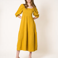 Honey | Texturiertes gestuftes Midikleid