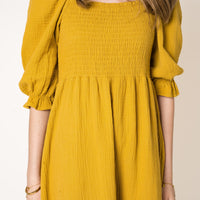 Honey | Texturiertes gestuftes Midikleid