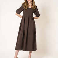 Honey | Texturiertes gestuftes Midikleid