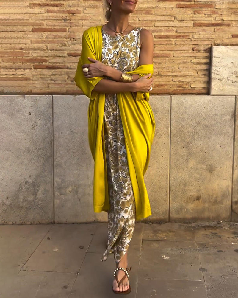 Vivina | Geblümtes Kleidungsstück & Kimono-Set