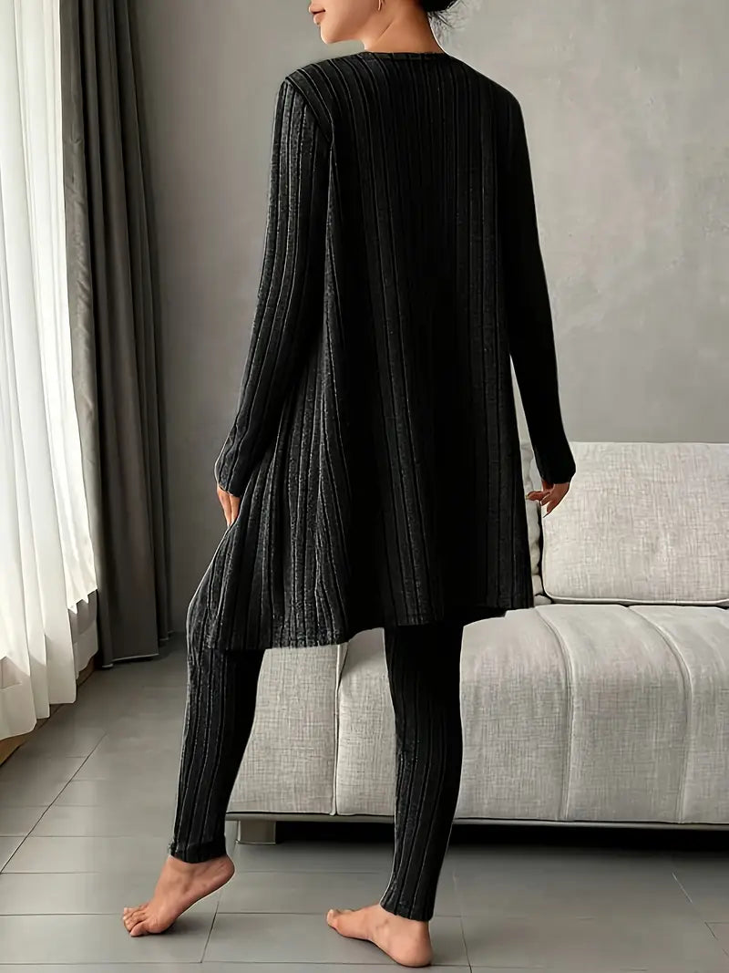 Chloe | Stilvolles 3-teiliges Set aus geripptem Strick