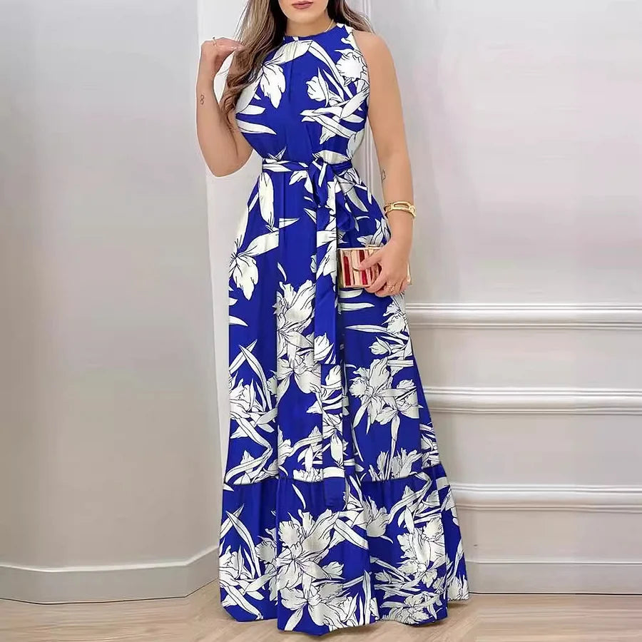 Clare | Tropisches Maxikleid mit Neckholder