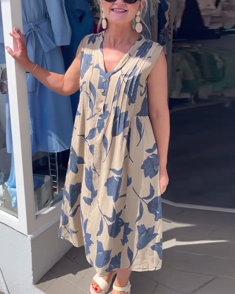 Barbara | modisches Kleid mit V-Ausschnitt und floralem Druck