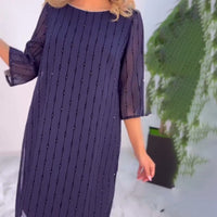 Maia | Einfarbiges plissiertes Kleid für Damen