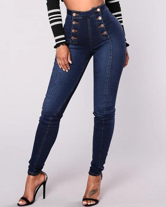 Violetta™ – High-Waist Jeans mit Doppelknopfleiste