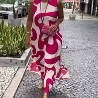 Bertha | Stylisches ärmelloses Kleid mit geometrischem Druck