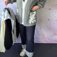 Marcelie | Langer Pullover-Mantel mit Print