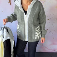 Marcelie | Langer Pullover-Mantel mit Print