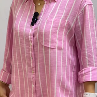 Lene | Gestreifte Leinenbluse