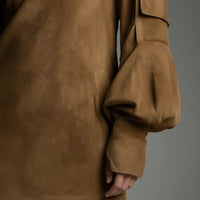 Hila | Vintage Wildleder-Minikleid mit Rollkragen