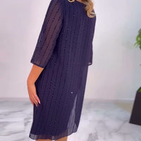 Maia | Einfarbiges plissiertes Kleid für Damen