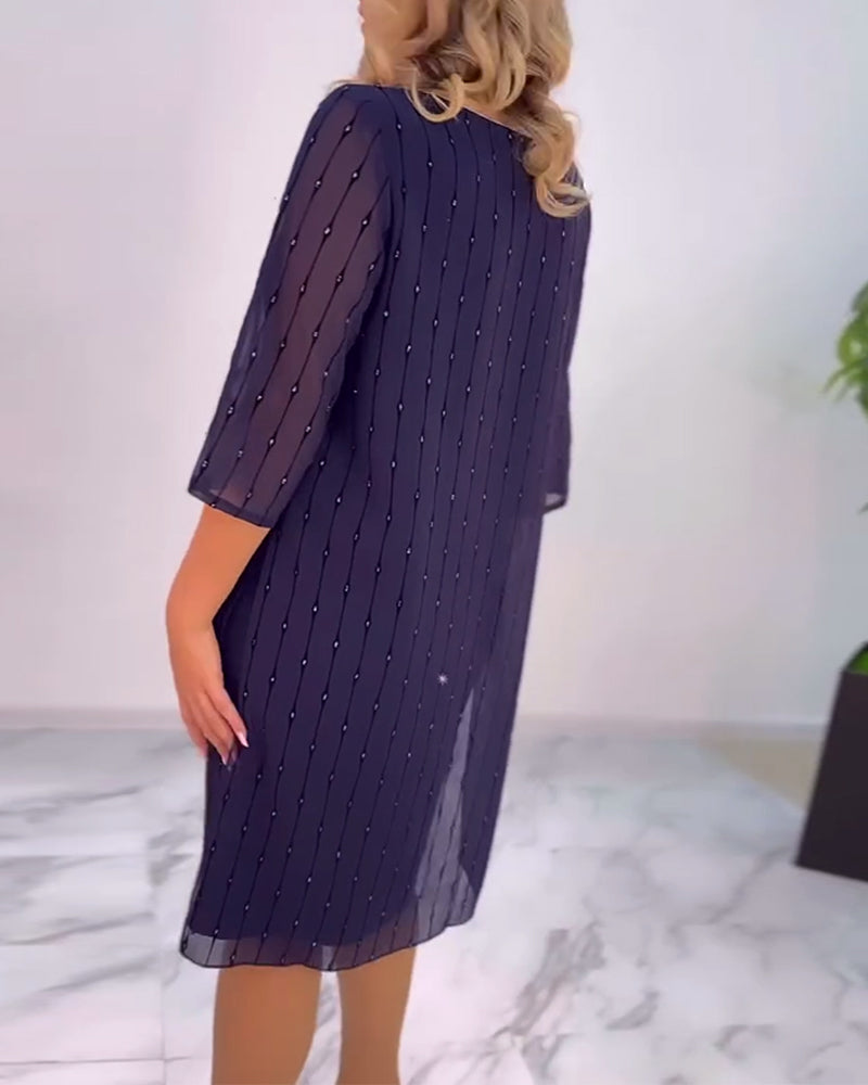 Maia | Einfarbiges plissiertes Kleid für Damen