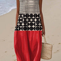 Bella | Baumwoll-Leinen-Kleid mit Druck