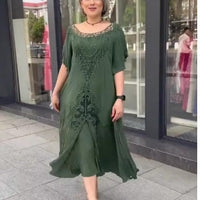 Petunya | Trendiges einfarbiges Kleid im Boho-Ethno-Stil