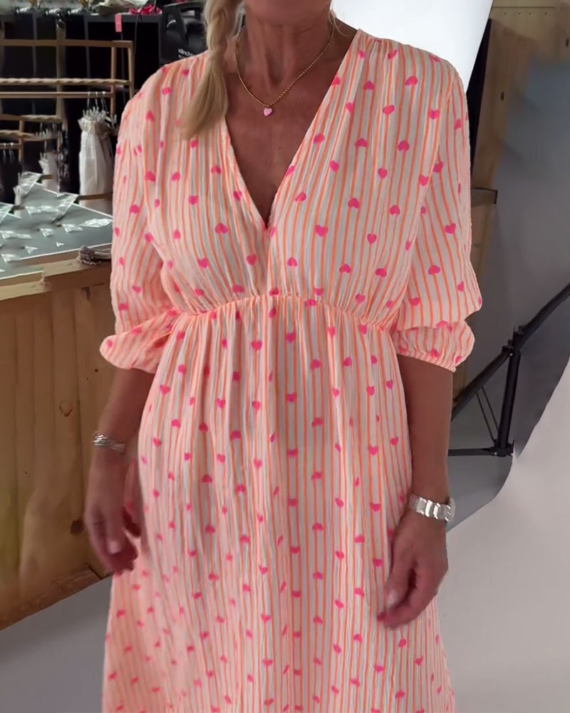 Maisy | elegantes Kleid mit Herzmuster