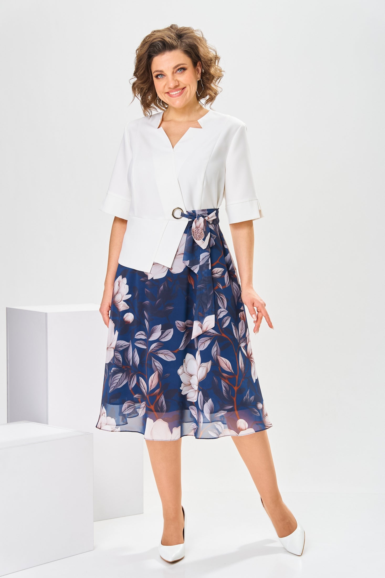 Marjorie | hochwertiges Kleid mit Baumwoll-Seiden-Mix