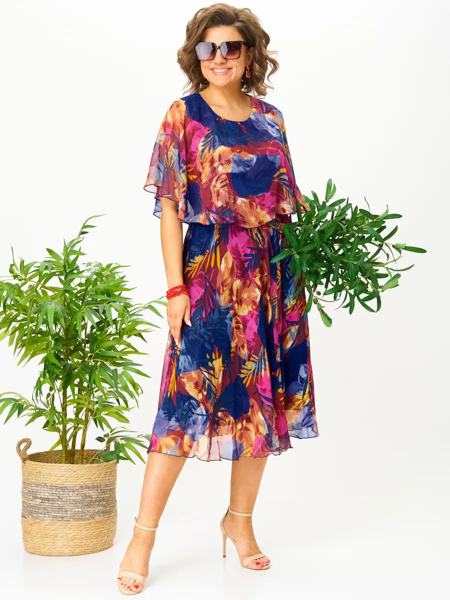 Aila | elegantes Chiffonkleid in Plus-Size