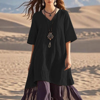 Yasmine | elegantes lässiges Kleid mit V-Ausschnitt