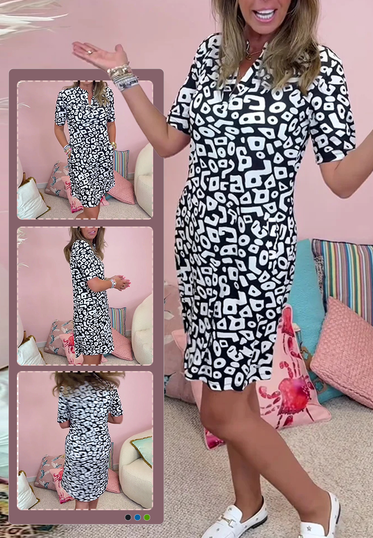 Gracie | Bequemes Freizeitkleid mit V-Ausschnitt für Damen