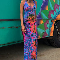 Talie | Tie-Dye Maxikleid mit Rückenschnürung