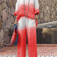 Taylor | Elegantes zweiteiliges Set aus Baumwolle und Leinen mit Farbverlauf