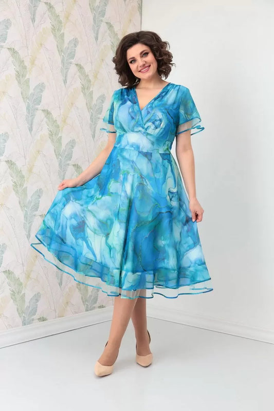 Vannesa | Stilvolles Chiffonkleid mit sanften Wellen