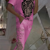 Ozria | Glamouröses Tiger-Trainingsanzug-Set