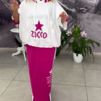 Hasela | Set mit Kapuze Kordelzug bedruckter Rock