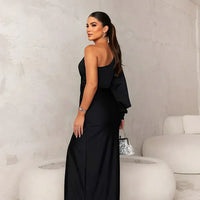 Avalon | Satin Maxikleid mit Schlitz