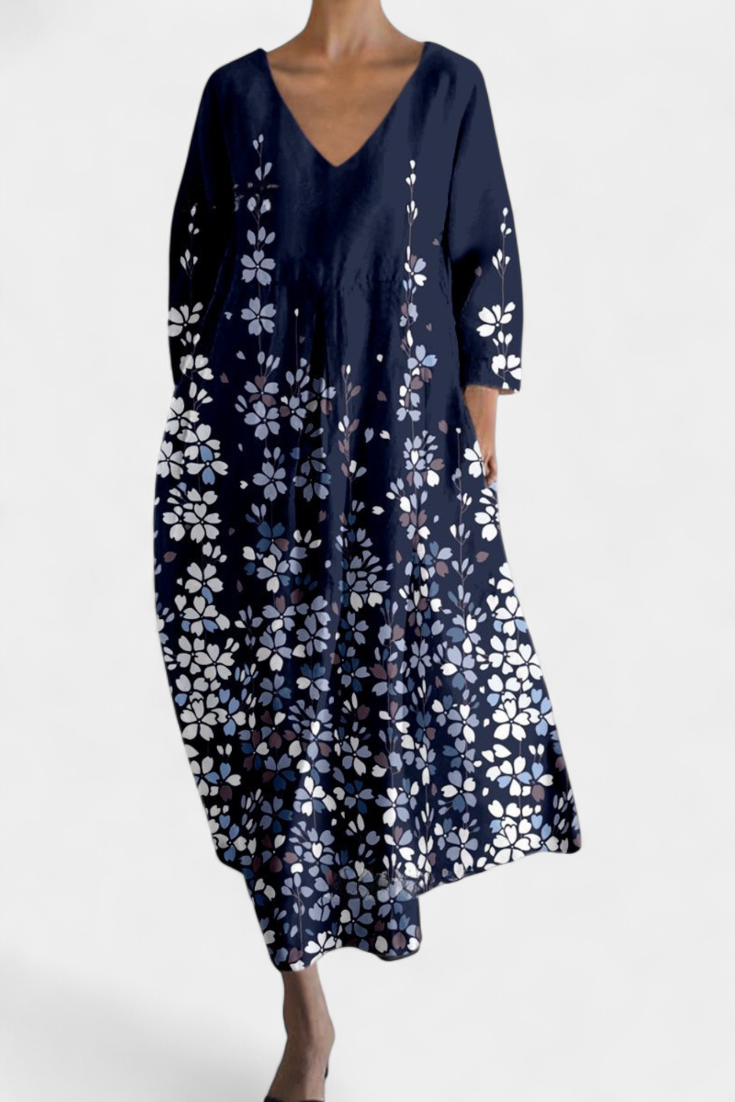 Mae | zeitloses Kleid mit elegantem V-Ausschnitt und bequemer Passform