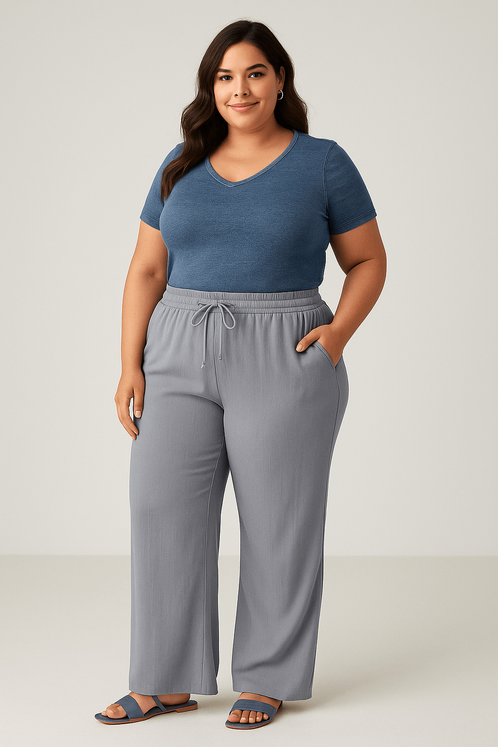 Tessi | Hose mit hoher Taille und weitem Bein