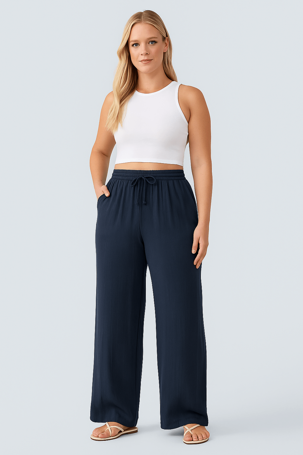 Tessi | Hose mit hoher Taille und weitem Bein