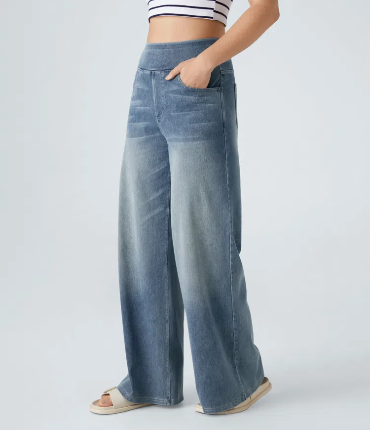 Carolina | Damen-Jeans, High Waist & weites Bein