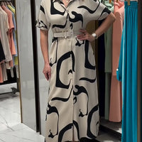 Miras | Gemustertes Kleid mit Taillenbetonung