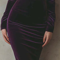 Limara | Midikleid aus Samt mit langen Ärmeln