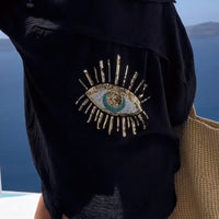 Miia | Bequemes Hemd mit glänzenden Paillettenperlen